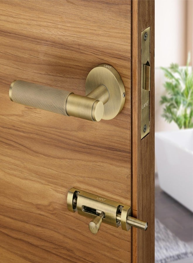 LAPO Full 100% Heavy Duty Door Locks for Bathroom Door Lock,Mortise Keyless Handlesets with Baby Latch for Home,Office,Hotel|Antique Finish|3 Years Warranty Ro-2100, Pull Handle - Image 1